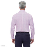 Izod Mens Dress Shirt All Over Stretch Long Sleeve Plaid Button Down Dress Shirt Purple 