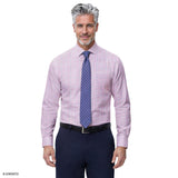 Izod Mens Dress Shirt All Over Stretch Long Sleeve Plaid Button Down Dress Shirt Purple 