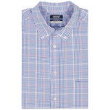 Izod Mens Dress Shirt All Over Stretch Long Sleeve Plaid Button Down Dress Shirt Blue 