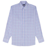 Izod Mens Dress Shirt All Over Stretch Long Sleeve Plaid Button Down Dress Shirt Blue 