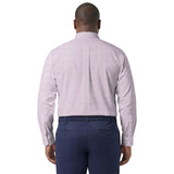 BIG & TALL ALL-OVER STRETCH L/S PLAID DRESS SHIRT - SHEER LILAC