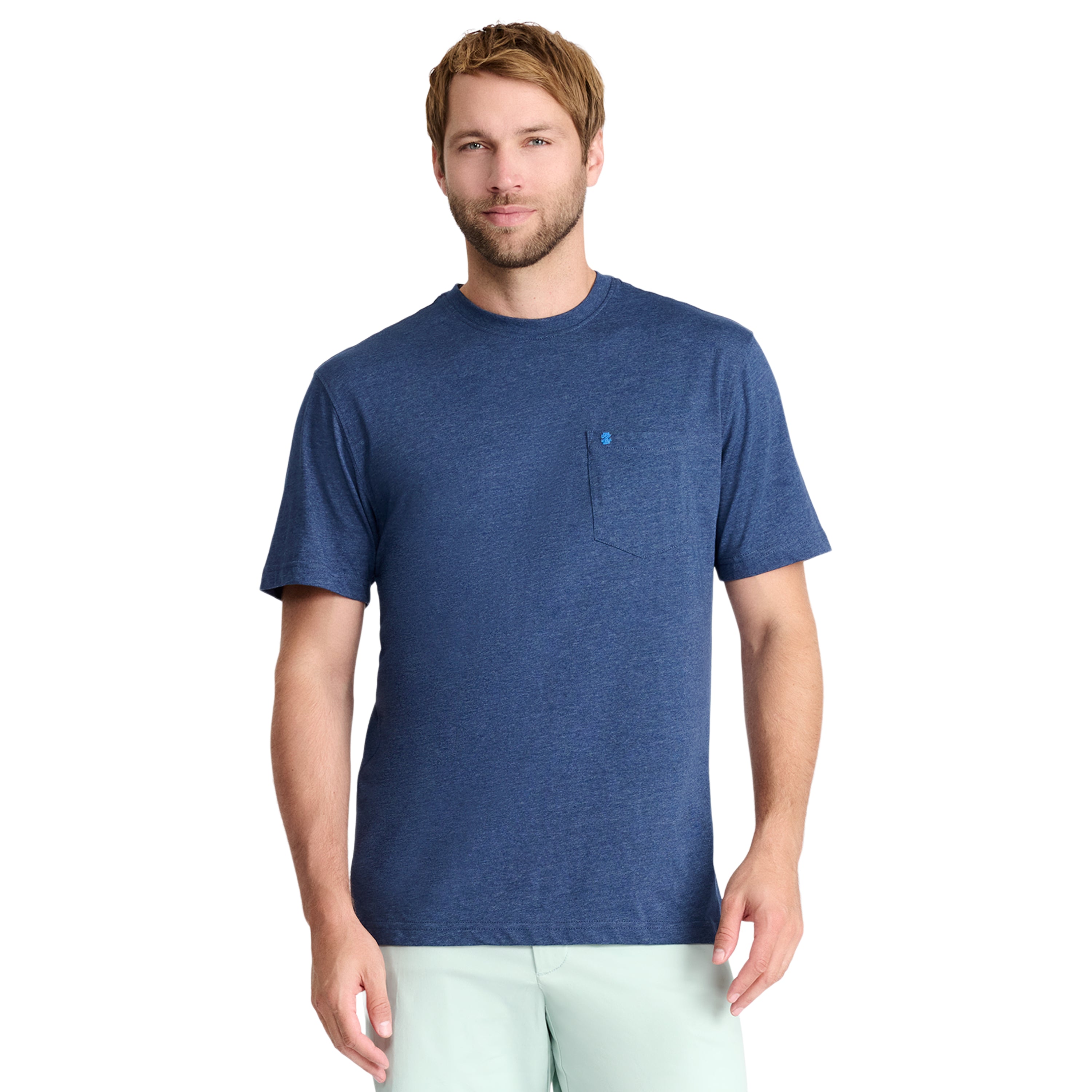 SALTWATER SHORT SLEEVE SOLID T-SHIRT WITH POCKET CLUB BLUE – IZOD