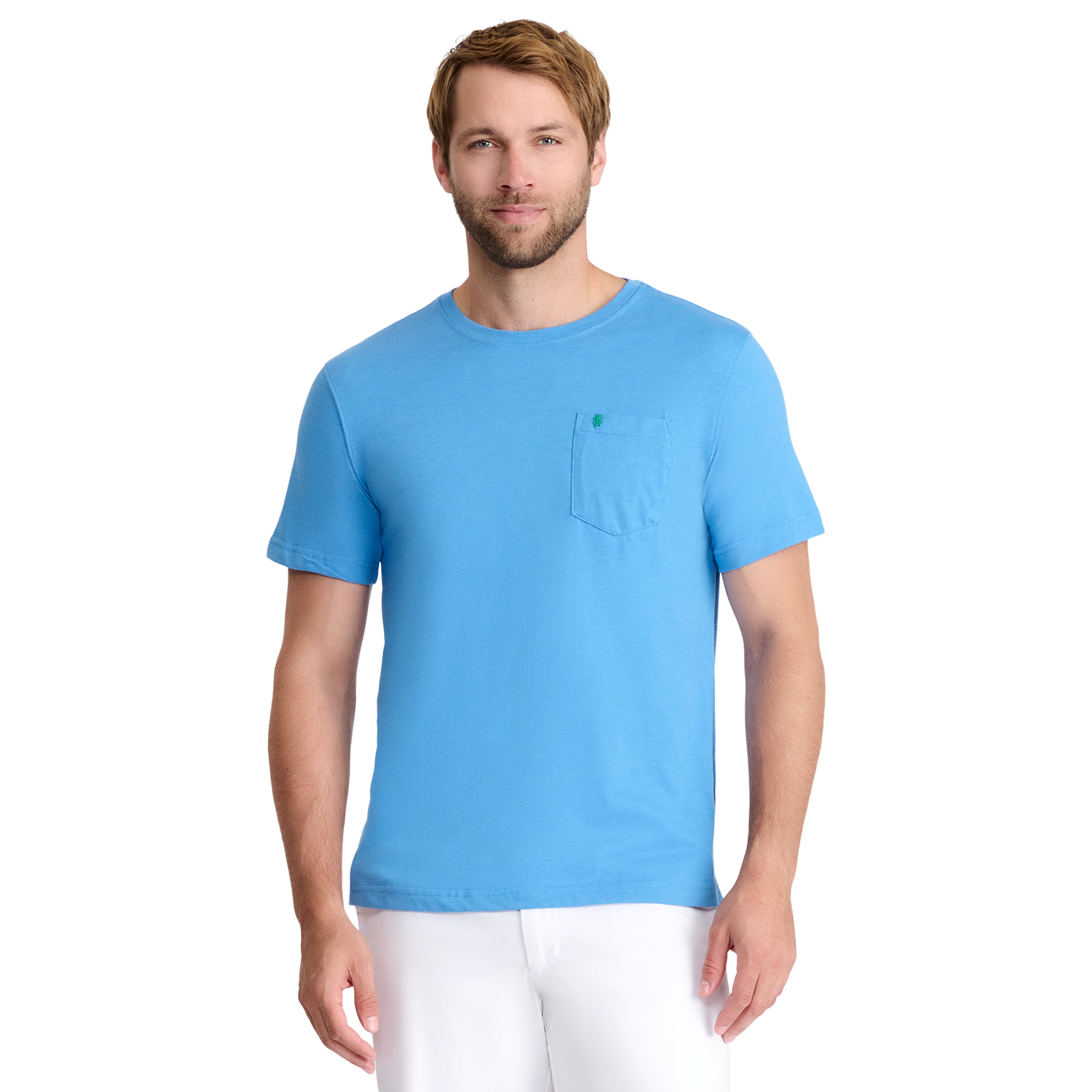 SALTWATER SHORT SLEEVE SOLID T-SHIRT WITH POCKET BLUE REVIVAL – IZOD