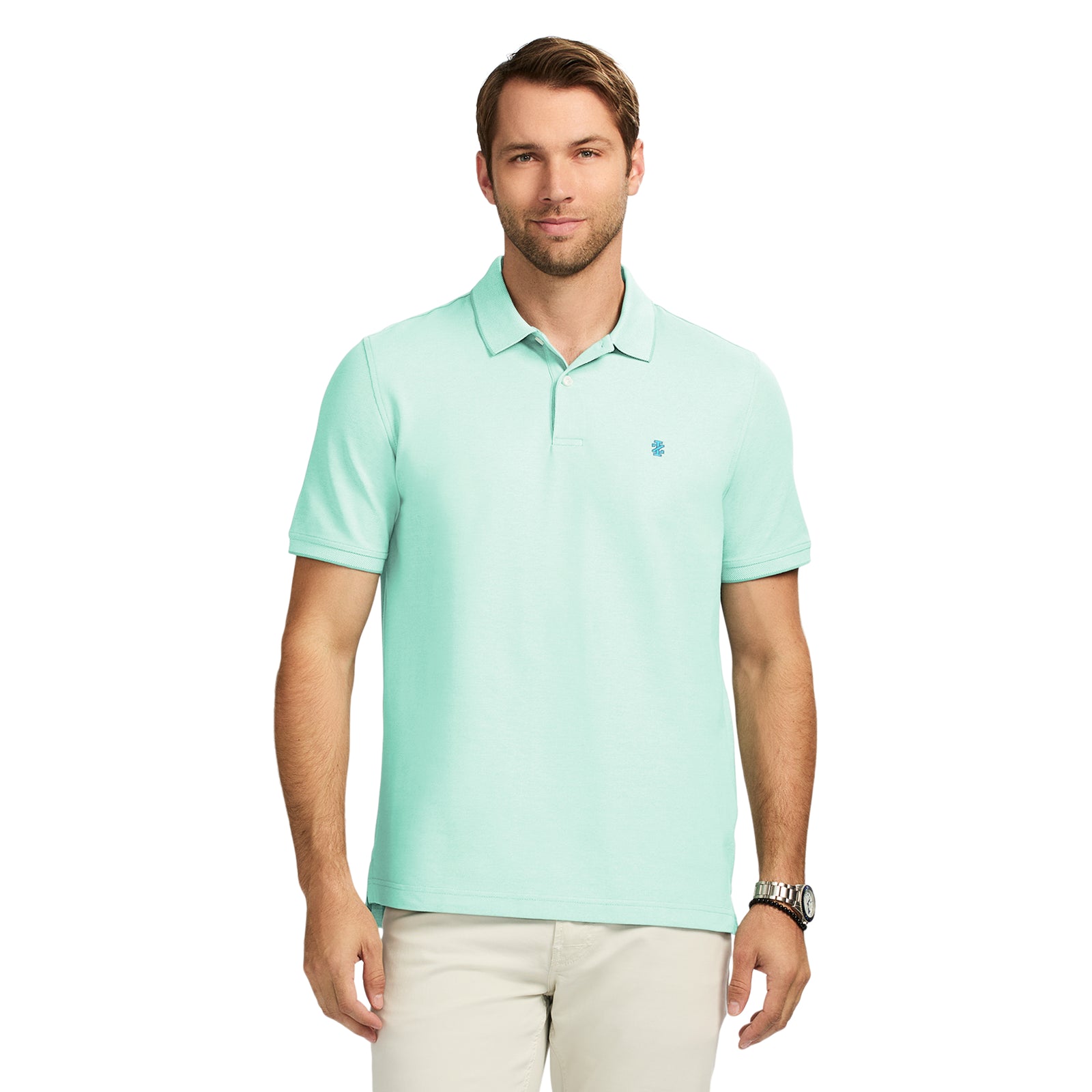 AGATTO Bi-Color Panel POLO GREEN×WHITE ADVANTAGE PERFORMANCE POLO - BIRDS EGG GREEN – IZOD