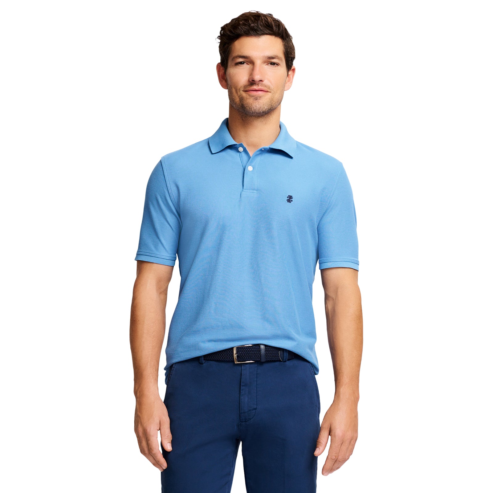 ADVANTAGE PERFORMANCE SHORT SLEEVE SLIM FIT POLO SHIRT BLUE REVIVAL IZOD