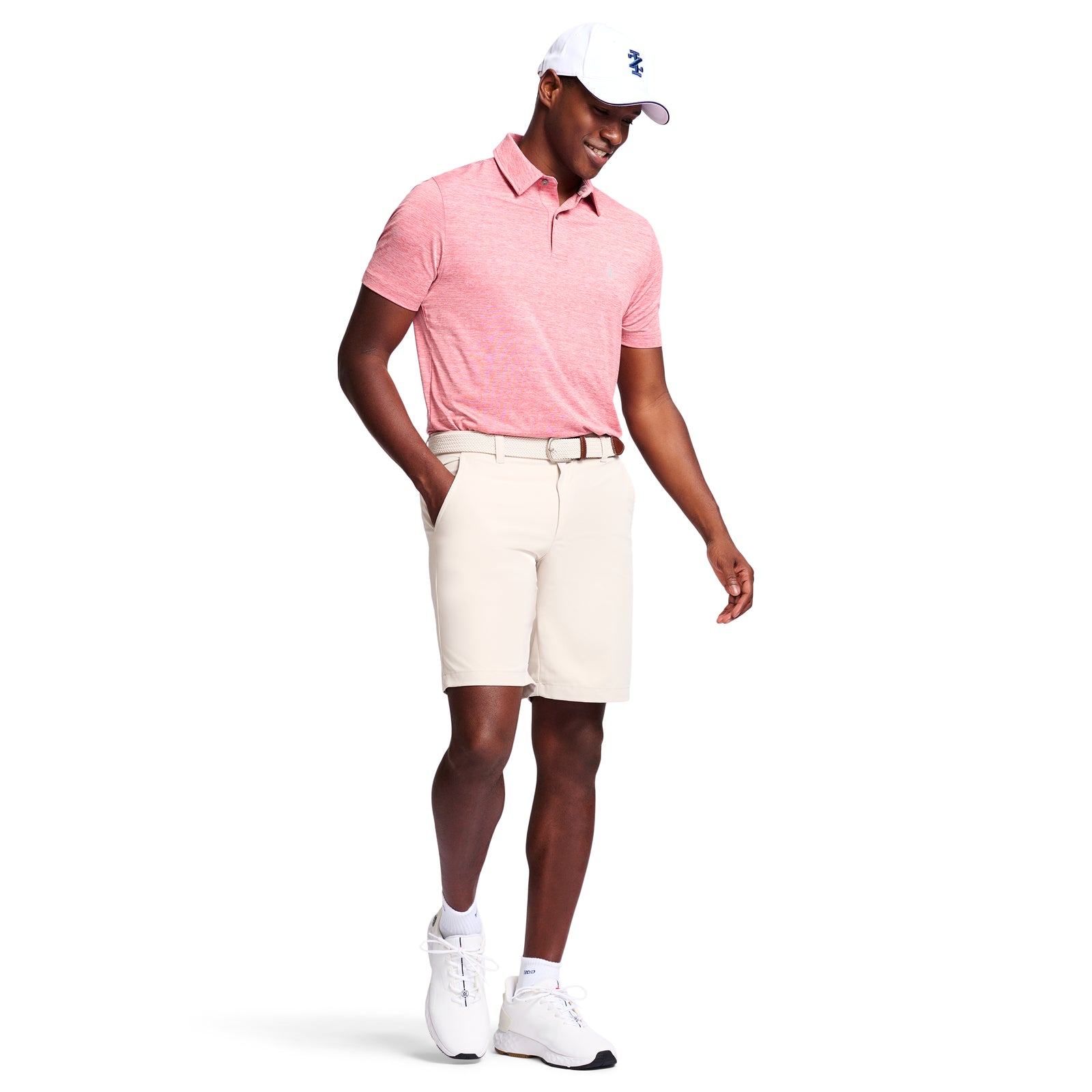 GOLF TITLE HOLDER SHORT SLEEVE POLO SALTWATER RED – IZOD
