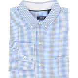 PERFORMANCE COMFORT LONG SLEEVE GINGHAM BUTTON DOWN SHIRT - BLUE REVIVAL