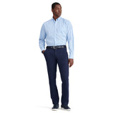 PERFORMANCE COMFORT LONG SLEEVE GINGHAM BUTTON DOWN SHIRT - BLUE REVIVAL