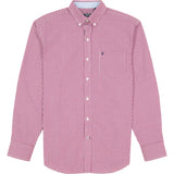 PERFORMANCE COMFORT LONG SLEEVE GINGHAM BUTTON DOWN SHIRT - BIKING RED