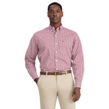 PERFORMANCE COMFORT LONG SLEEVE GINGHAM BUTTON DOWN SHIRT - BIKING RED