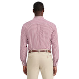 PERFORMANCE COMFORT LONG SLEEVE GINGHAM BUTTON DOWN SHIRT - BIKING RED