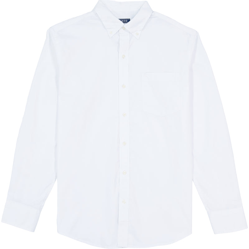 PERFORMANCE COMFORT LONG-SLEEVE SOLID BUTTON-DOWN SHIRT - BRIGHT WHITE