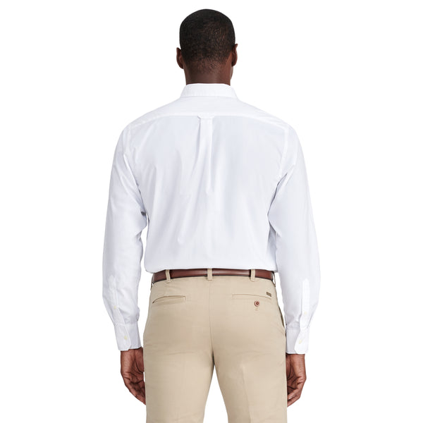 BUTTON-DOWN LONG-SLEEVE STRETCH PERFORMANCE SOLID SHIRT - BRIGHT WHITE