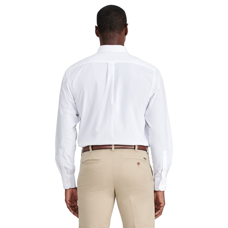 BUTTON-DOWN LONG-SLEEVE STRETCH PERFORMANCE SOLID SHIRT - BRIGHT WHITE