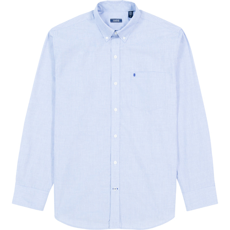 PERFORMANCE COMFORT LONG-SLEEVE SOLID BUTTON-DOWN SHIRT - MAZARINE BLUE