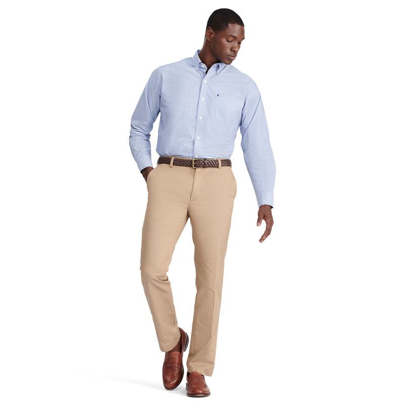 BUTTON-DOWN LONG-SLEEVE STRETCH PERFORMANCE SOLID SHIRT - MAZARINE BLUE