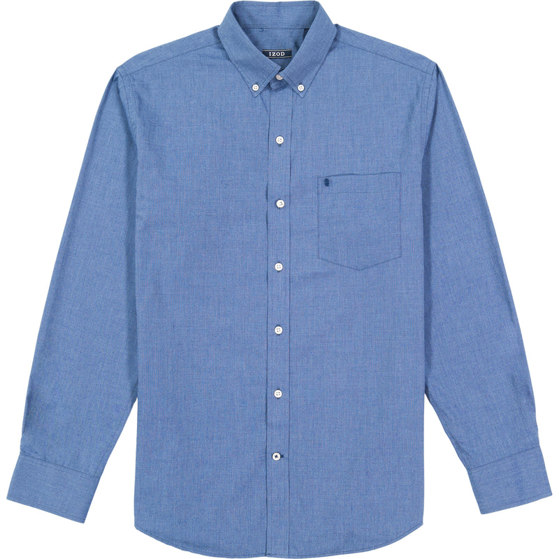 BUTTON-DOWN LONG-SLEEVE STRETCH PERFORMANCE SOLID SHIRT - ESTATE BLUE