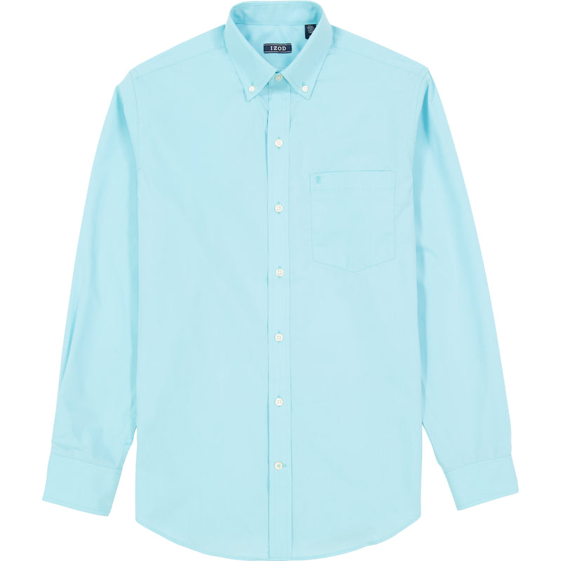 PERFORMANCE COMFORT LONG-SLEEVE SOLID BUTTON-DOWN SHIRT - BLUE RADIANCE