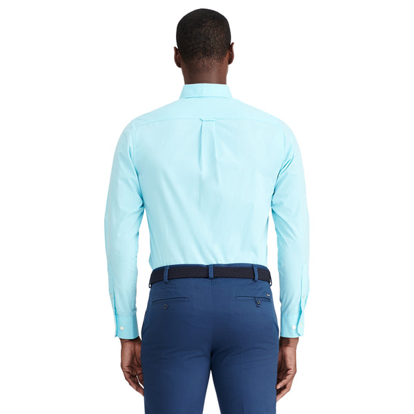 PERFORMANCE COMFORT LONG-SLEEVE SOLID BUTTON-DOWN SHIRT - BLUE RADIANCE