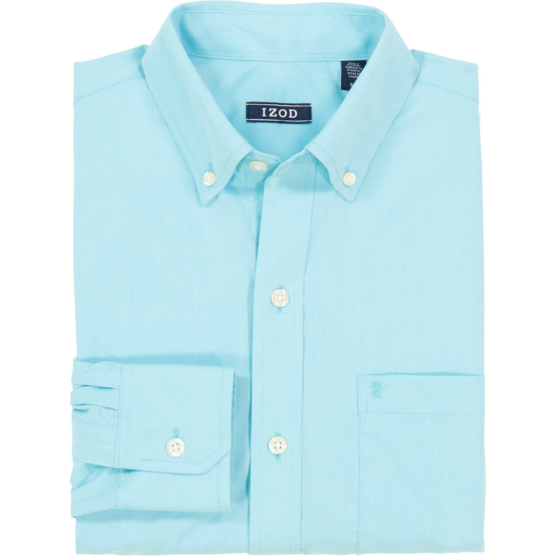 PERFORMANCE COMFORT LONG-SLEEVE SOLID BUTTON-DOWN SHIRT - BLUE RADIANCE