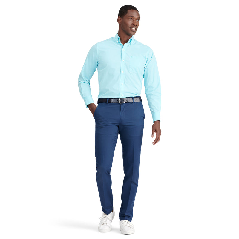 PERFORMANCE COMFORT LONG-SLEEVE SOLID BUTTON-DOWN SHIRT - BLUE RADIANCE