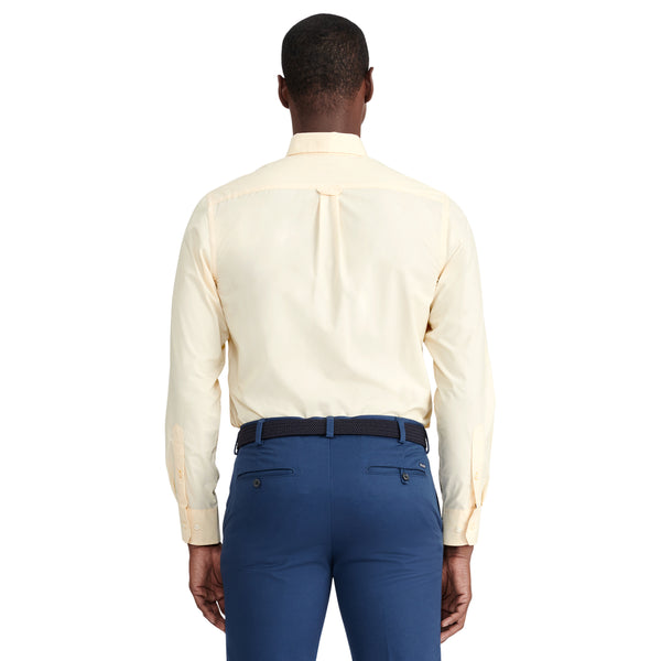 PERFORMANCE COMFORT LONG-SLEEVE SOLID BUTTON-DOWN SHIRT - GOLDEN CREAM