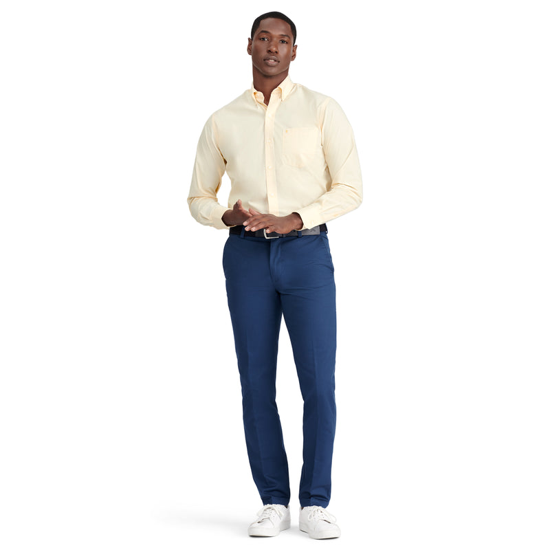 PERFORMANCE COMFORT LONG-SLEEVE SOLID BUTTON-DOWN SHIRT - GOLDEN CREAM
