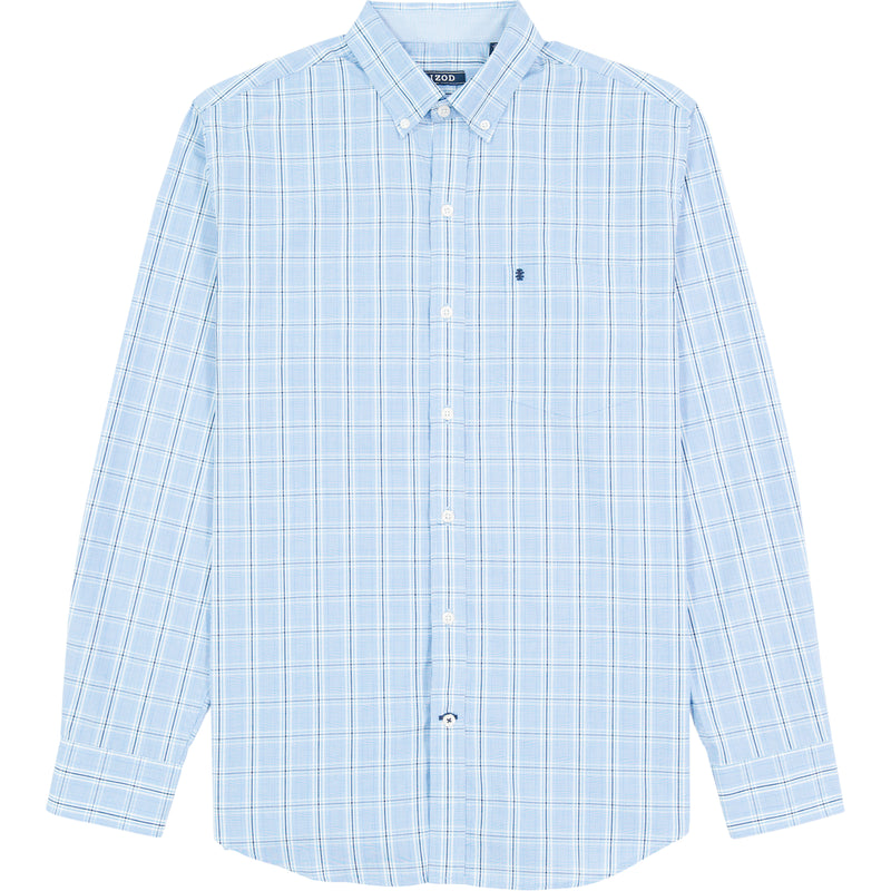 BUTTON-DOWN LONG-SLEEVE STRETCH PERFORMANCE SOLID SHIRT - BLUE REVIVAL