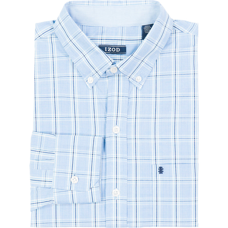 BUTTON-DOWN LONG-SLEEVE STRETCH PERFORMANCE SOLID SHIRT - BLUE REVIVAL