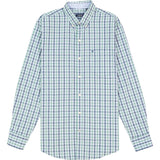 PERFORMANCE COMFORT LONG SLEEVE PLAID BUTTON DOWN SHIRT - DEEP SEA
