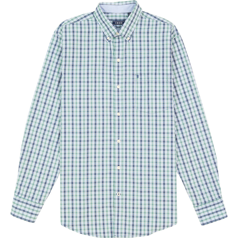 BUTTON-DOWN LONG-SLEEVE STRETCH PERFORMANCE SOLID SHIRT - DEEP SEA