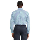 PERFORMANCE COMFORT LONG SLEEVE PLAID BUTTON DOWN SHIRT - DEEP SEA