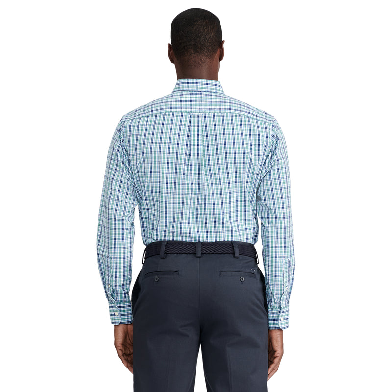 BUTTON-DOWN LONG-SLEEVE STRETCH PERFORMANCE SOLID SHIRT - DEEP SEA