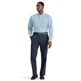PERFORMANCE COMFORT LONG SLEEVE PLAID BUTTON DOWN SHIRT - DEEP SEA
