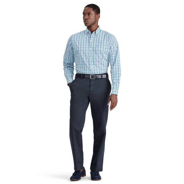 PERFORMANCE COMFORT LONG SLEEVE PLAID BUTTON DOWN SHIRT - DEEP SEA