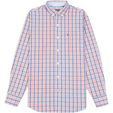 PERFORMANCE COMFORT LONG SLEEVE PLAID BUTTON DOWN SHIRT - ORANGE RUST