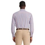 PERFORMANCE COMFORT LONG SLEEVE PLAID BUTTON DOWN SHIRT - ORANGE RUST
