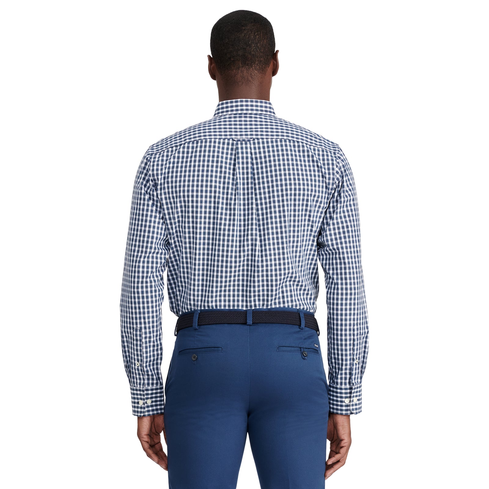 ADVANTAGE PERFORMANCE PLAID LONG SLEEVE STRETCH BUTTON DOWN