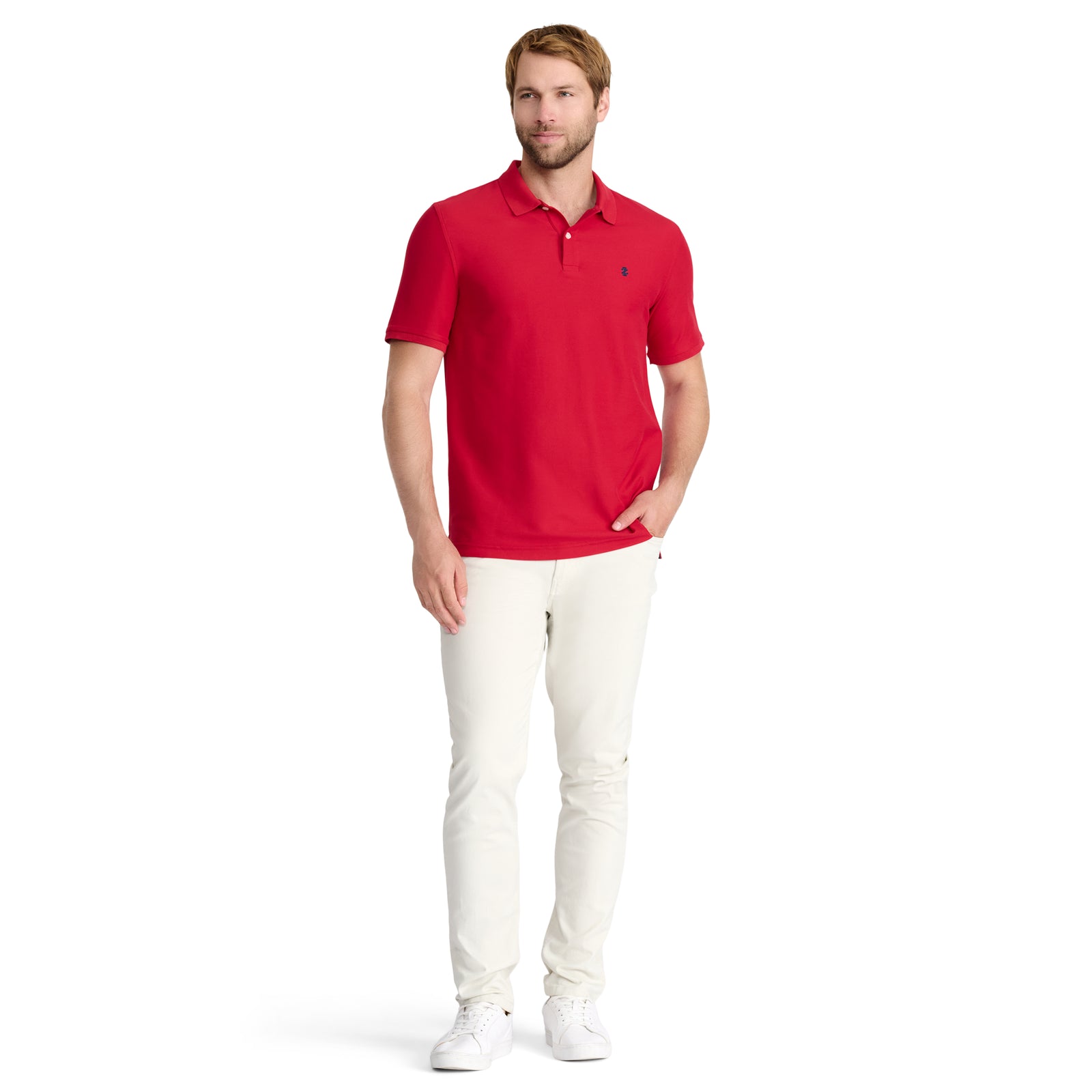 ADVANTAGE PERFORMANCE SHORT-SLEEVE POLO SHIRT REAL RED – IZOD