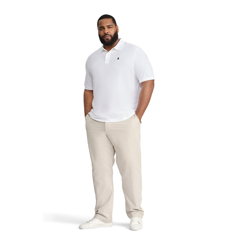 BIG AND TALL ADVANTAGE PERFORMANCE SHORT-SLEEVE POLO - BRIGHT WHITE