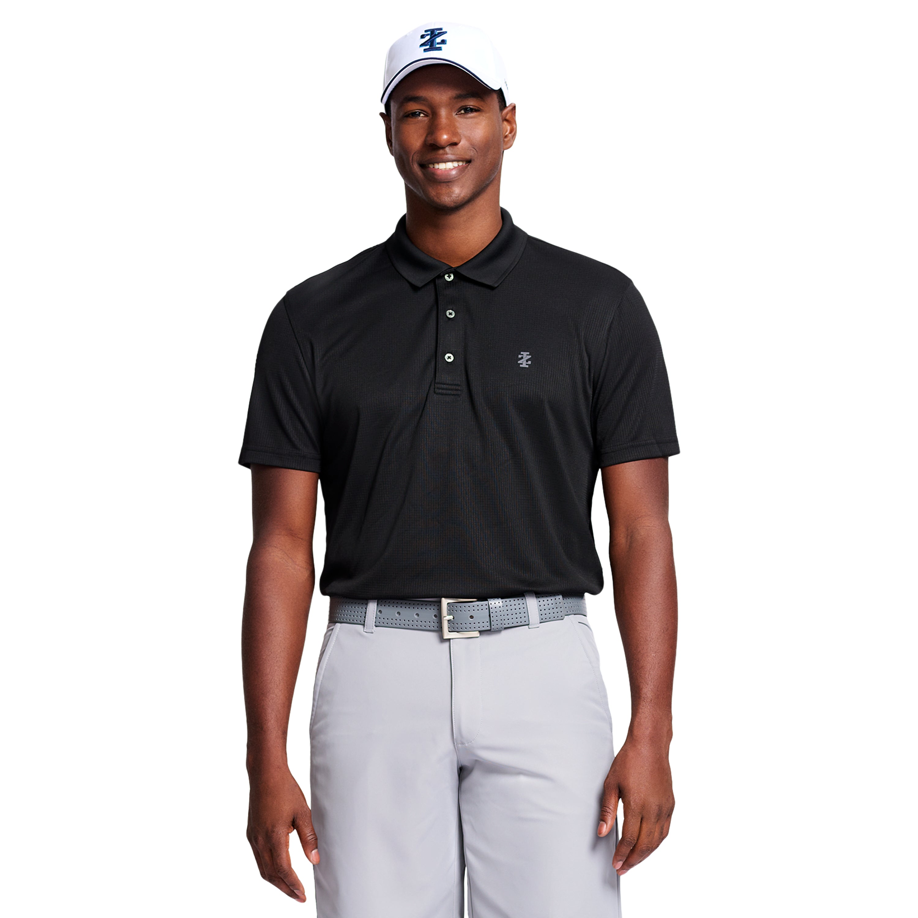 PERFORMANCE GOLF GRID POLO BLACK – IZOD