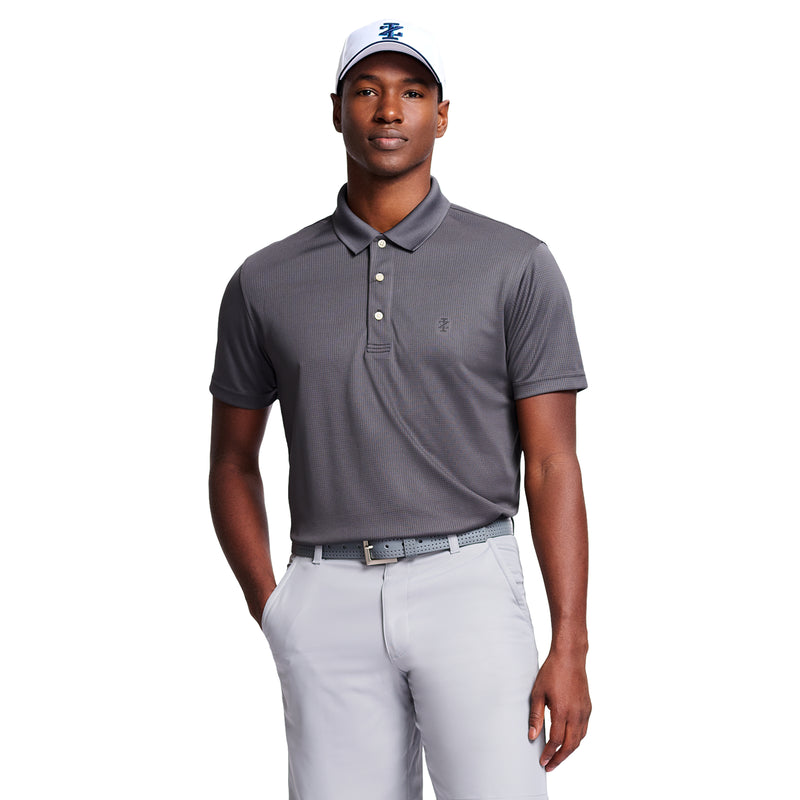 Performance Golf Grid Stretch Polo Asphalt – IZOD
