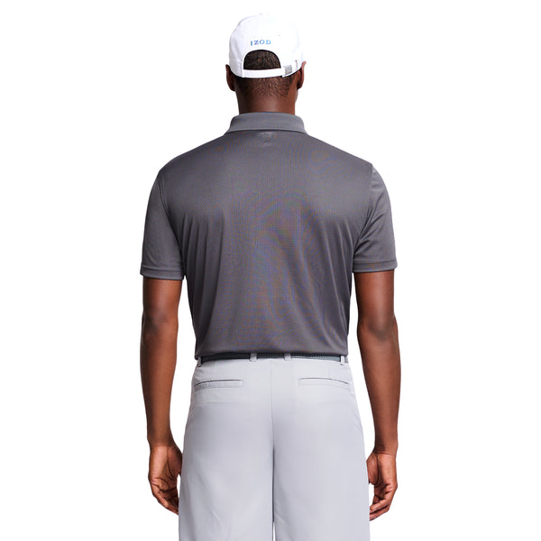 PERFORMANCE GOLF GRID SHORT-SLEEVE STRETCH POLO - ASPHALT