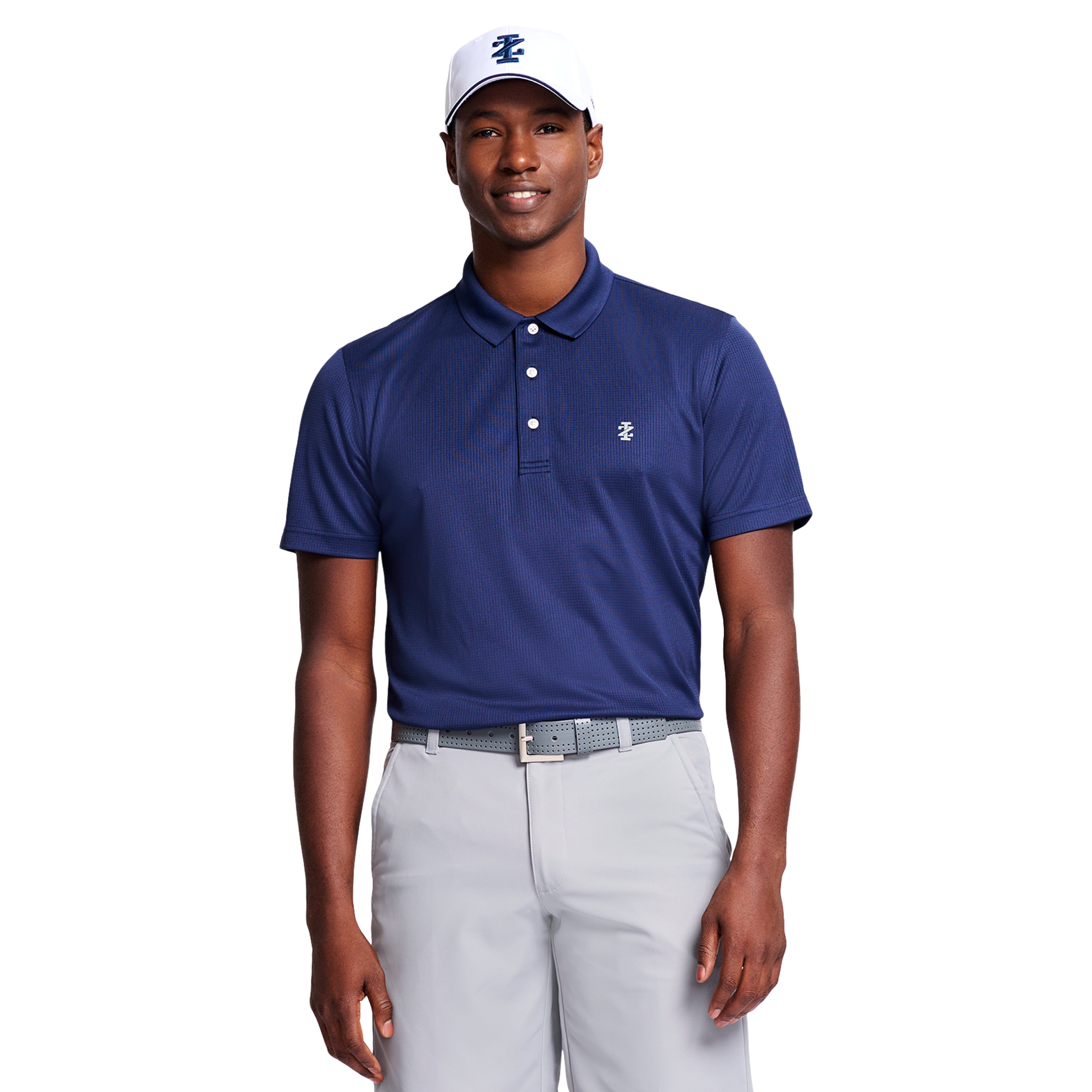 PERFORMANCE GOLF GRID POLO PEACOAT – IZOD