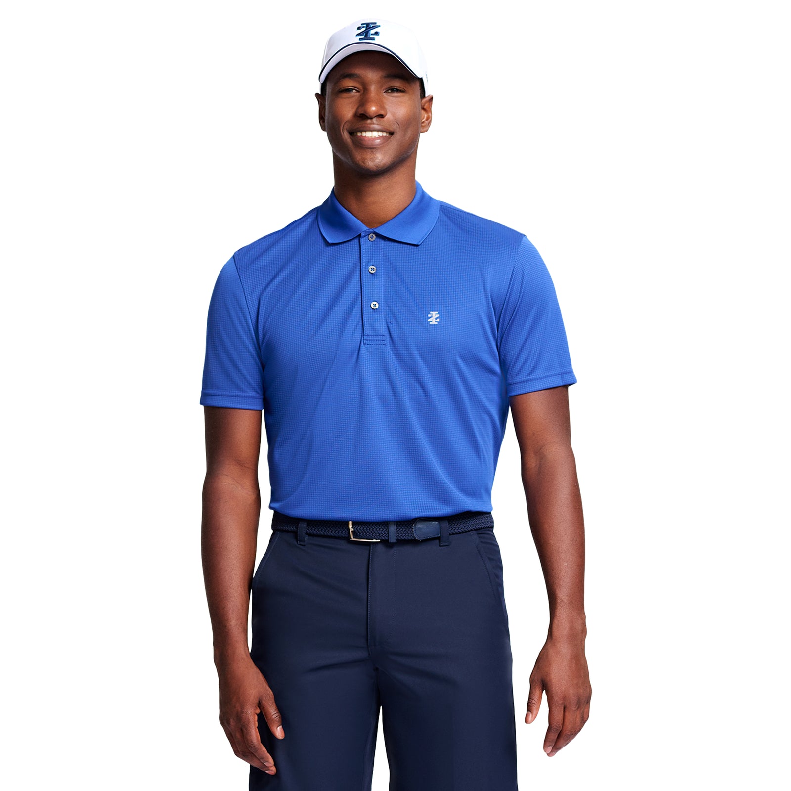Performance Golf Grid Stretch Polo - Cobalt Blue – IZOD