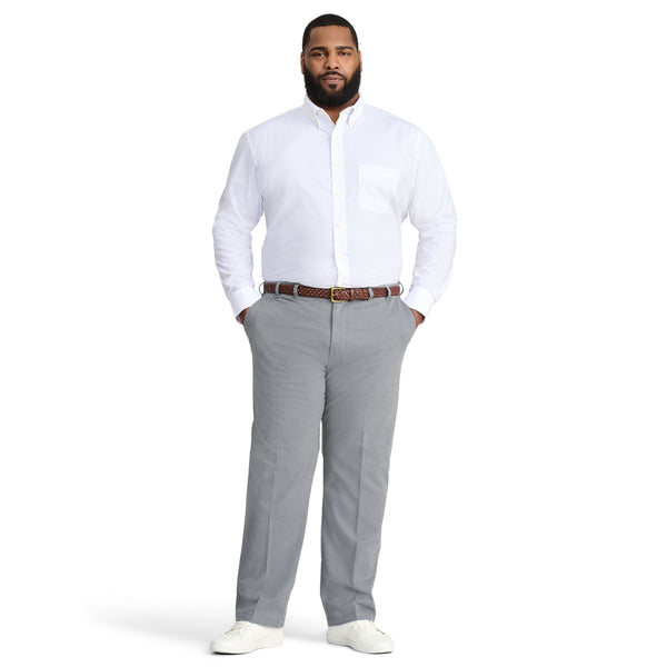 BIG & TALL PERFORMANCE COMFORT LONG SLEEVE BUTTON DOWN SHIRT - BRIGHT WHITE