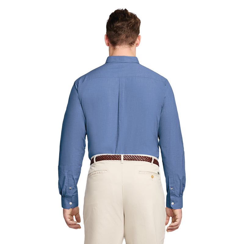 Big & Tall Performance Comfort L/S Button-down Shirt - IZOD Sportswear - Estate Blue - 4XB Big & Tall Performance Comfort L/S Button-down Shirt - IZOD Sportswear - Estate Blue - 4XB