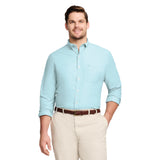 BIG & TALL PERFORMANCE COMFORT LONG SLEEVE BUTTON DOWN SHIRT - BLUE RADIANCE