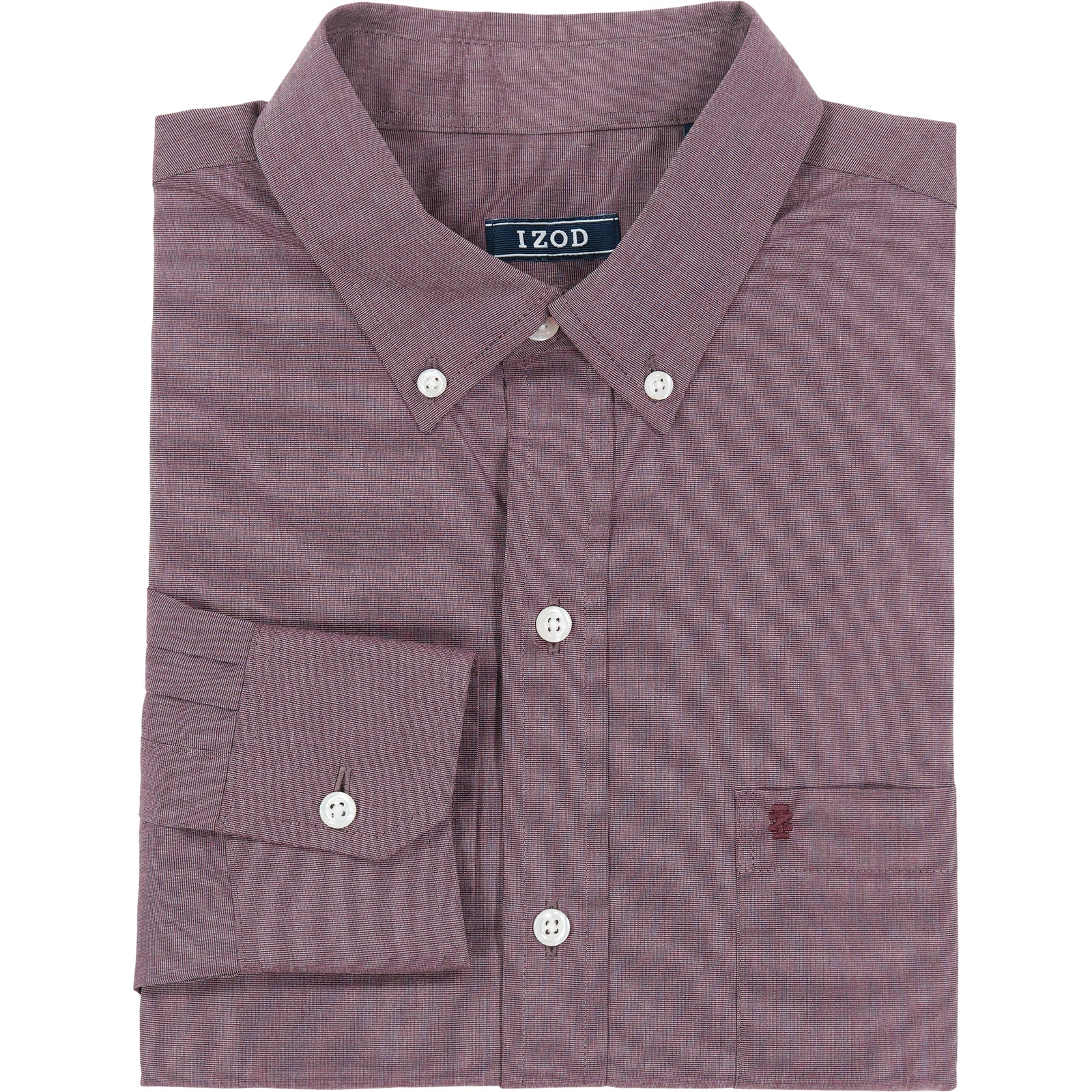 BIG AND TALL BUTTON DOWN LONG SLEEVE STRETCH PERFORMANCE SOLID SHIRT PORT  ROYALE – IZOD