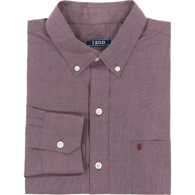 BIG AND TALL PERFORMANCE COMFORT LONG-SLEEVE SOLID BUTTON-DOWN SHIRT - PORT ROYALE